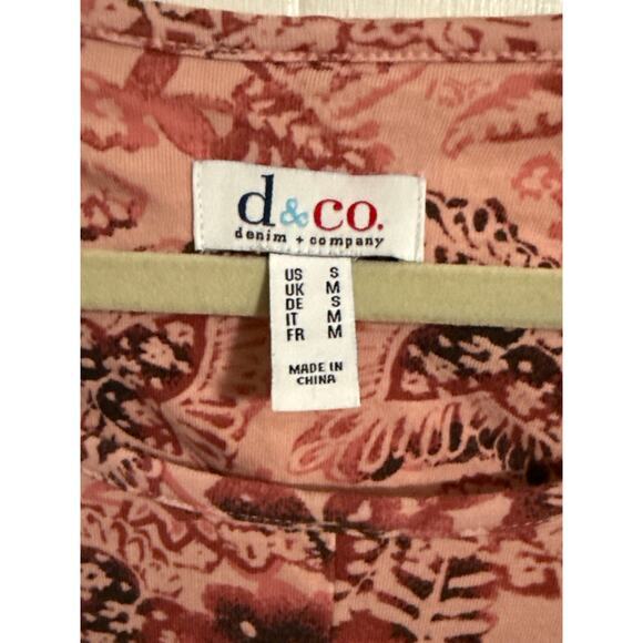 D & Co Denim & Company small paisley print tunic mini dress - Picture 3 of 5
